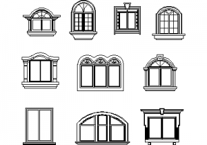 Feature Windows Collection - Elevations CAD block preview
