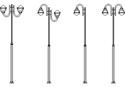 Light Pole Collection - Elevations – free CAD block preview