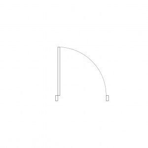 A dynamic block of a door in plan view CAD block preview