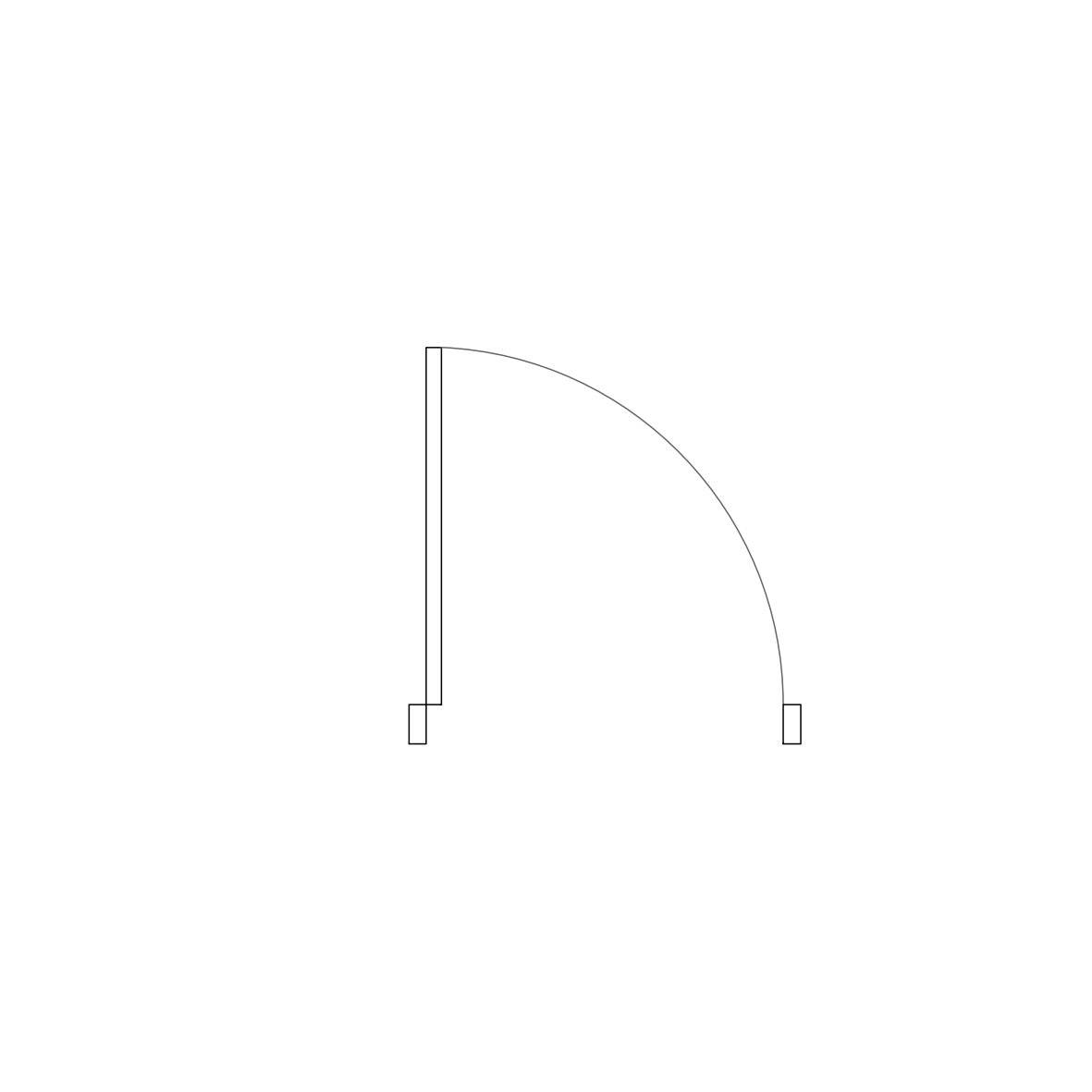 A dynamic block of a door in plan view – free CAD block preview