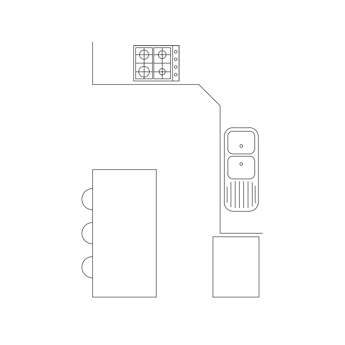 A Kitchen Floor Plan – free CAD block preview