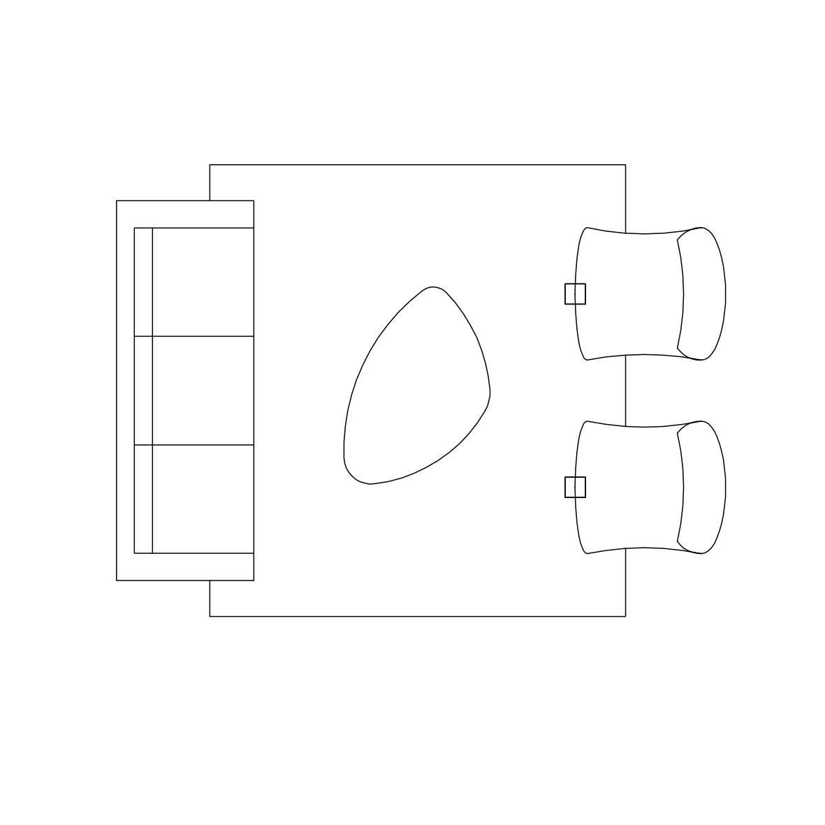 Lounge Rug and Armchair – free CAD block preview