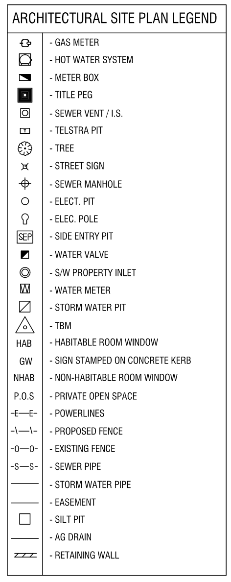 Architectural Site Plan Legend – free CAD block preview