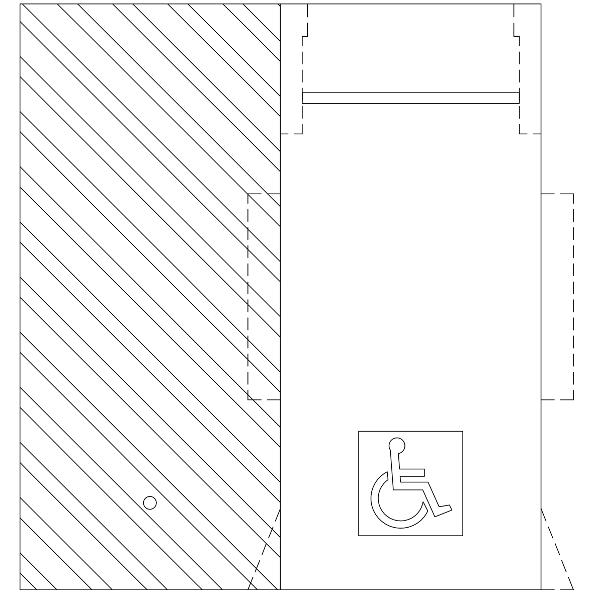Disabled Parking Space Plan – AS2890-1 – 5.4mx2.4m – free CAD block preview