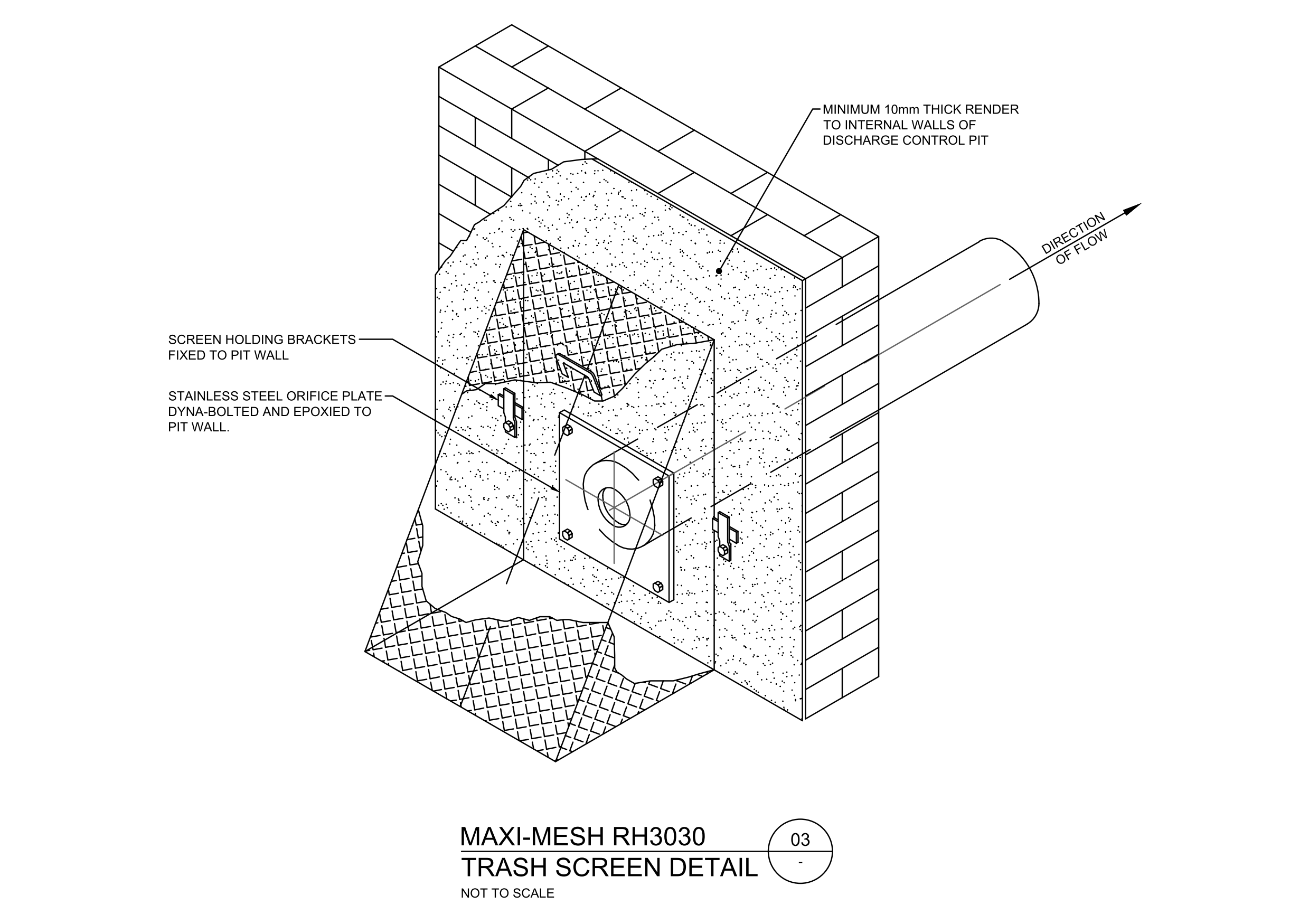 Maxi Mesh RH3030 Trash Screen Detail – free CAD block preview