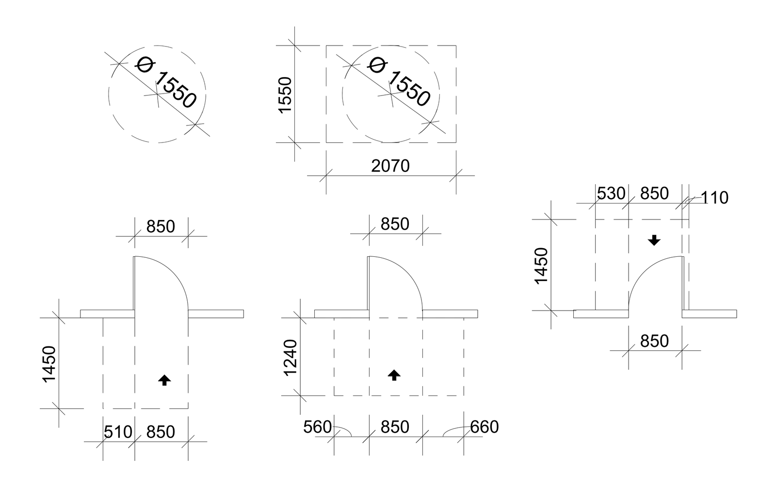 AS 1428.1-2009 Accessibility Clearance Zones and Dimensions – free CAD block preview