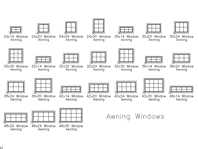 Awning Windows – free CAD block preview