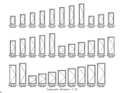 Casement Windows - Set 2 CAD block preview