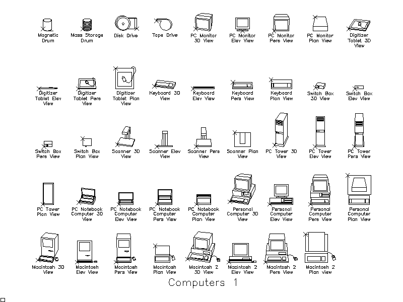 Computers and Peripherals – free CAD block preview