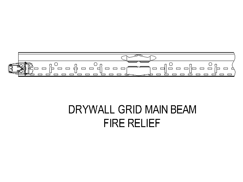 Drywall Grid - Main Beam Fire Relief – free CAD block preview