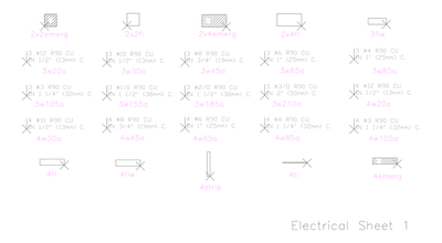 Electrical CAD Symbols Library — Lighting, Power, Fire Alarm & Schedules CAD block preview