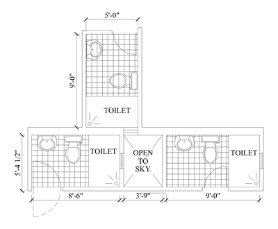 Ensuite and Toilet Floor Plans CAD block preview