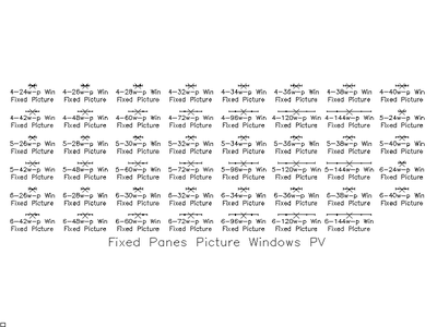 Fixed Pane Picture Windows - Plan CAD block preview