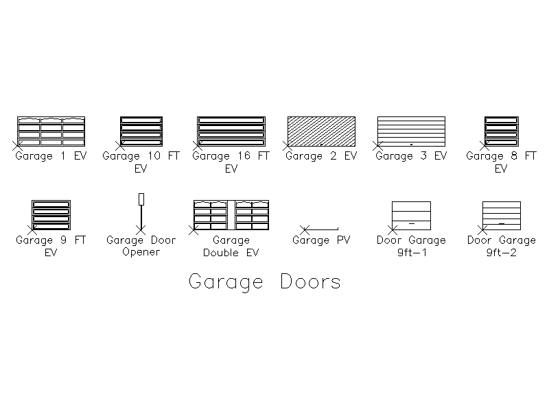 Garage Doors – free CAD block preview