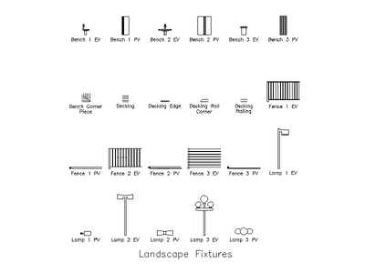 Landscape Fixtures CAD block preview