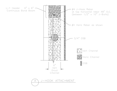 Masonry J-Hook Attachment Detail CAD block preview