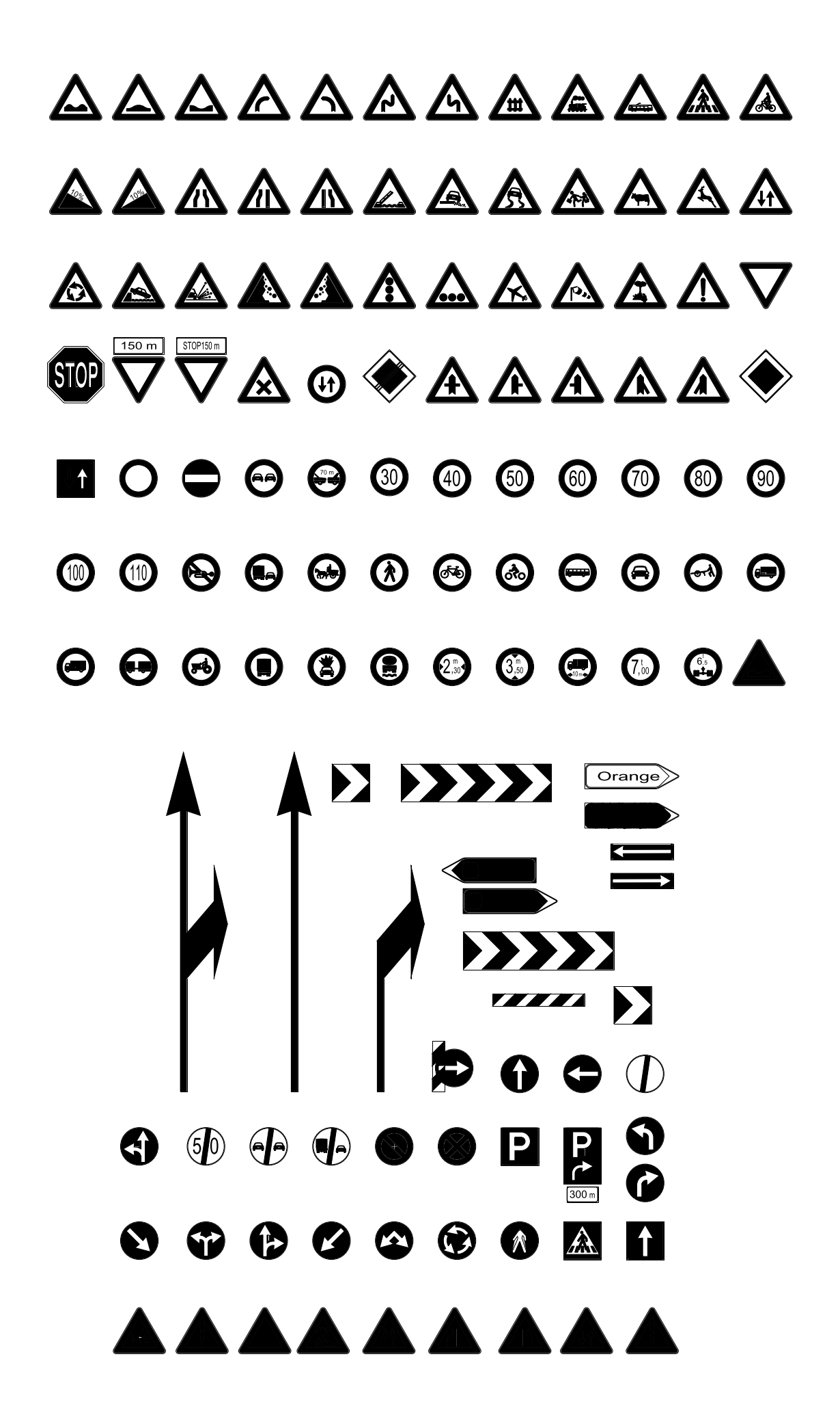 Road Sign Symbol Library – free CAD block preview