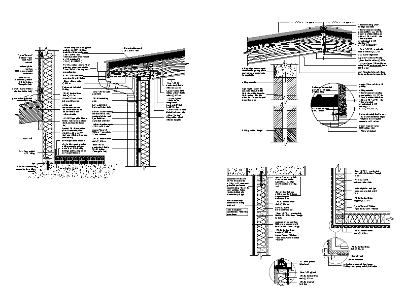 Roof and Wall Section Details – free CAD block preview