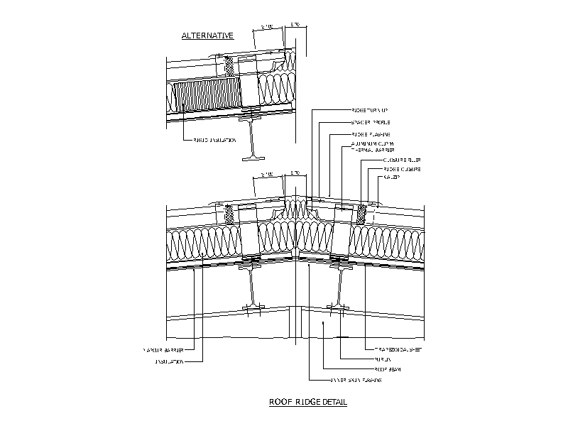 Roof Ridge Detail – free CAD block preview
