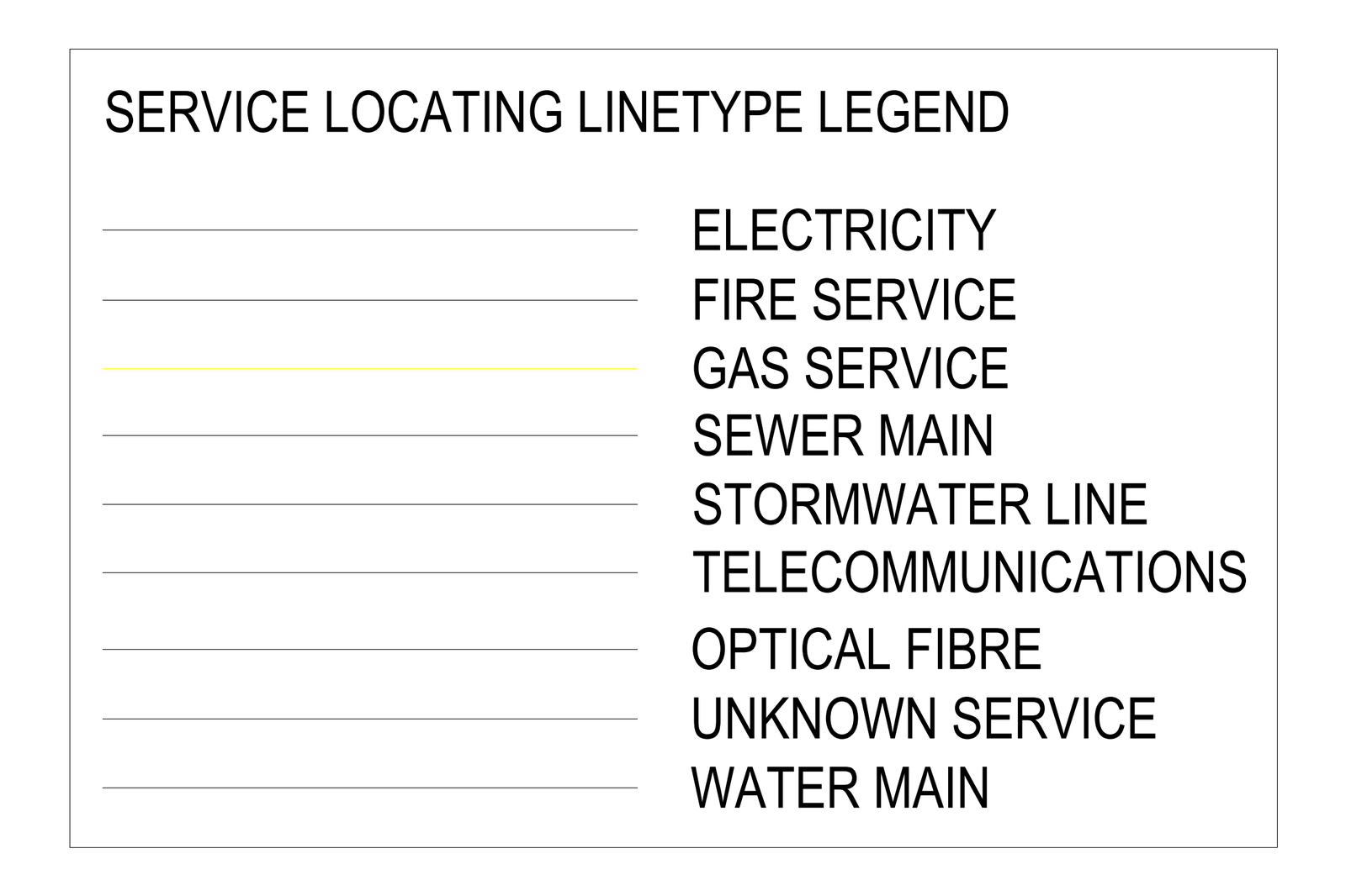 Service Locating Linetype Legend – free CAD block preview