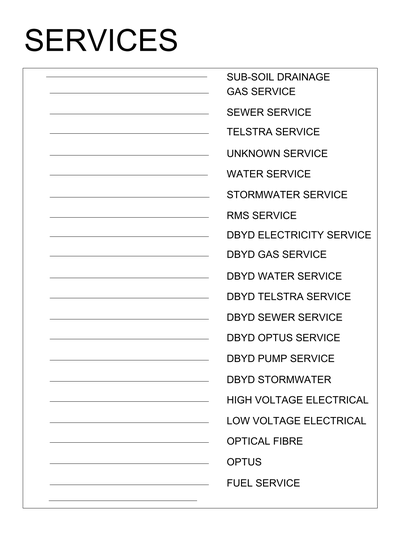 Services Linetypes for Civil Drafting CAD block preview
