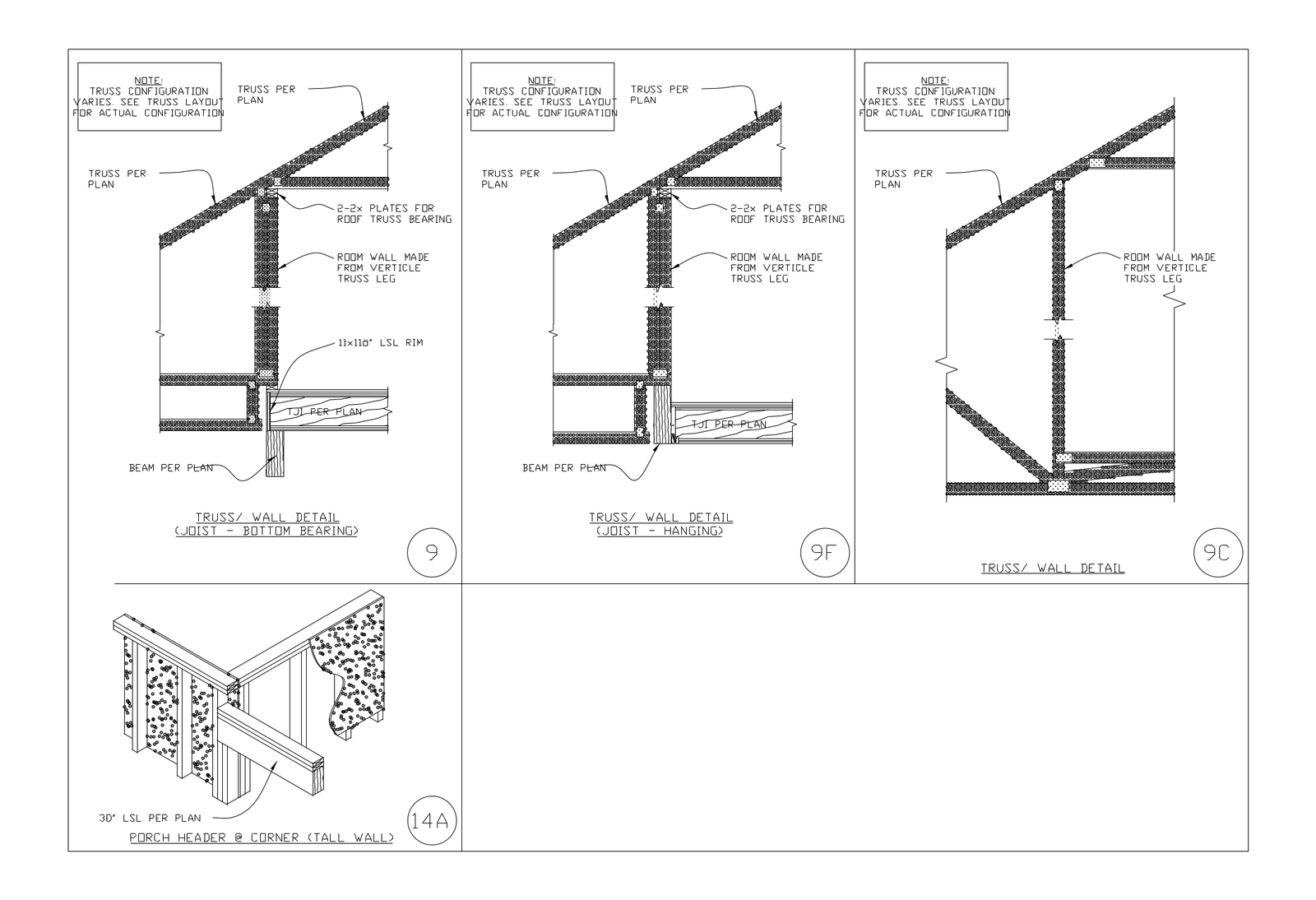 Truss to Wall Bearing Details – free CAD block preview