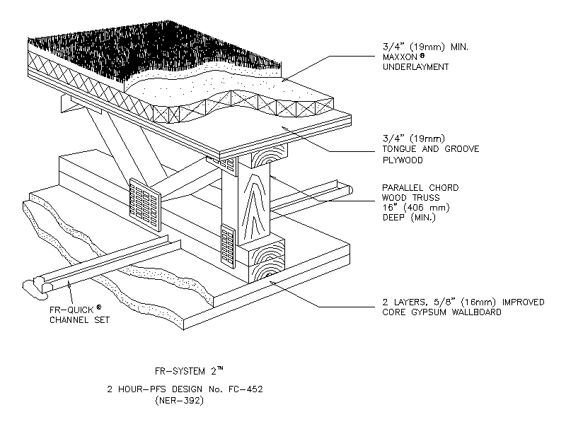 Underlayment Floor-Ceiling Assembly Detail – free CAD block preview