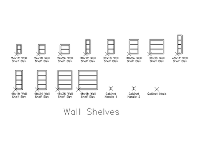 Wall Shelves CAD block preview