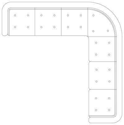 7 Seat Corner Sofa - Plan View CAD block preview