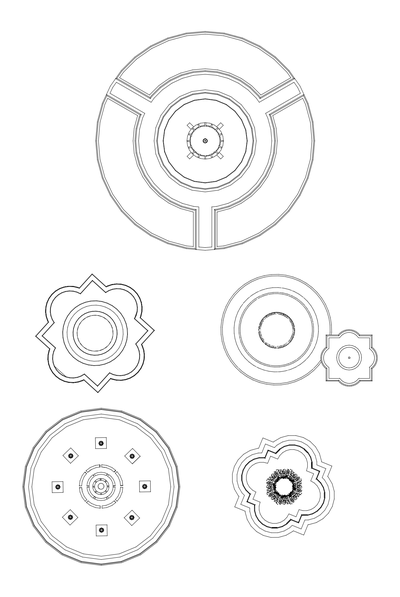 European Water Fountain Plans CAD block preview