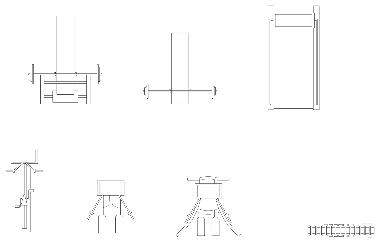 Gym Equipment in Plan View – free CAD block preview