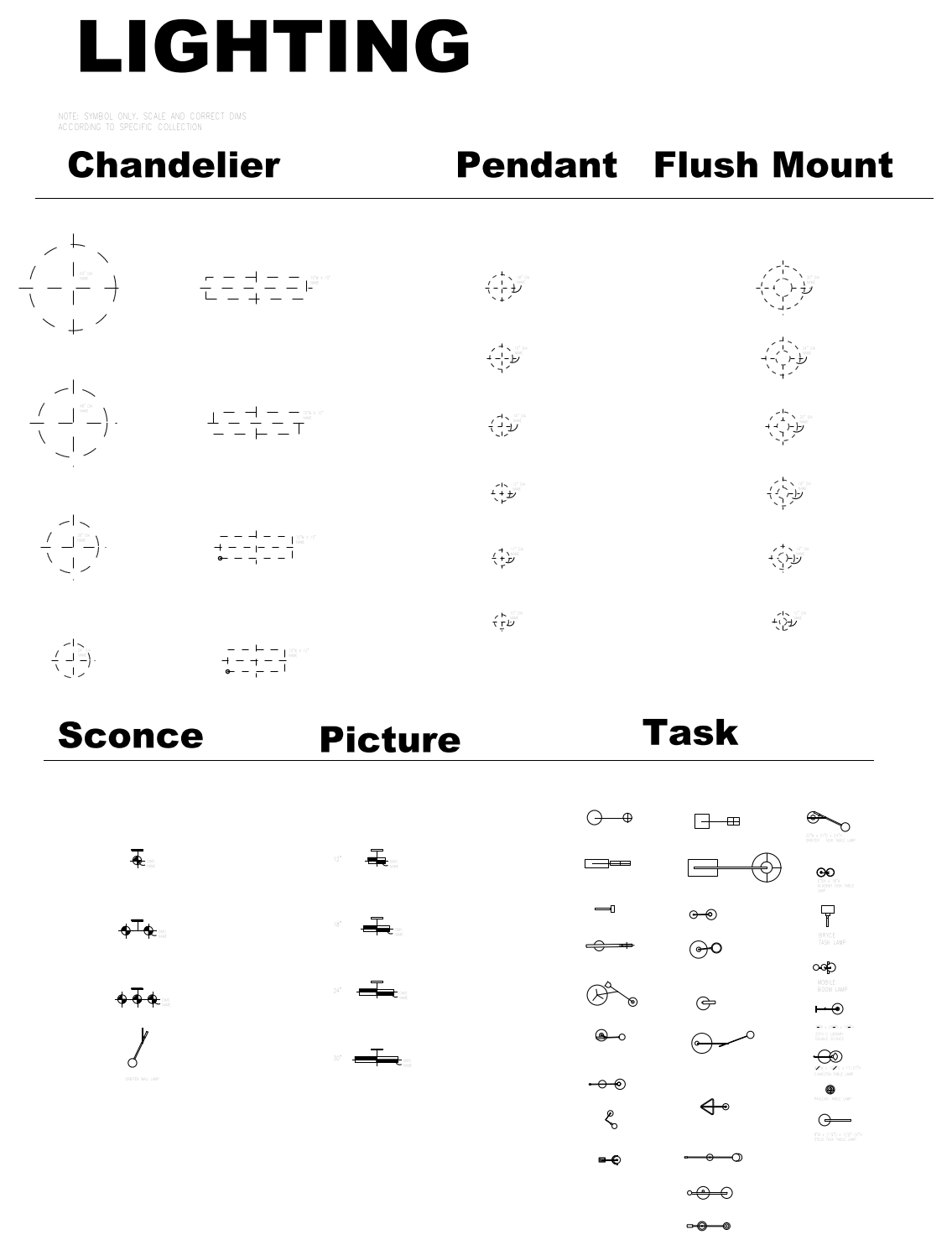 Lighting Plans and Symbols – free CAD block preview