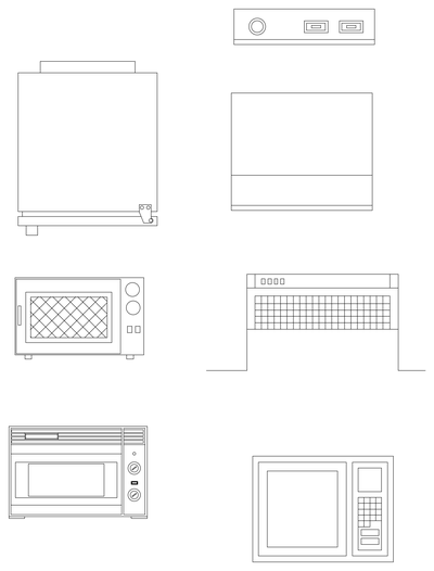 Microwave Ovens CAD block preview
