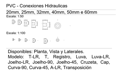 PVC Conexiones Hidraulicas CAD block preview