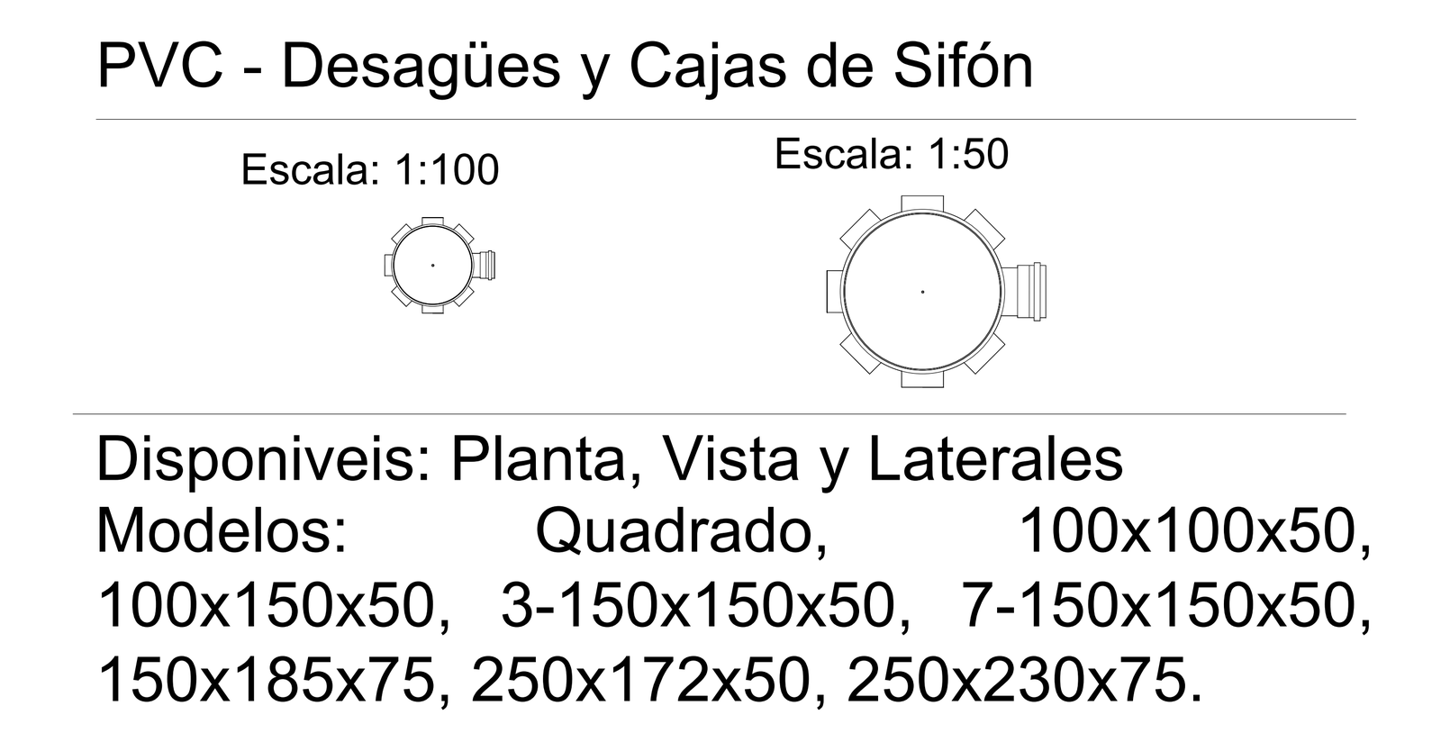 PVC Desagues y Cajas de Sifon – free CAD block preview