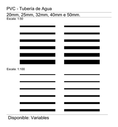 PVC Tuberia de Agua CAD block preview