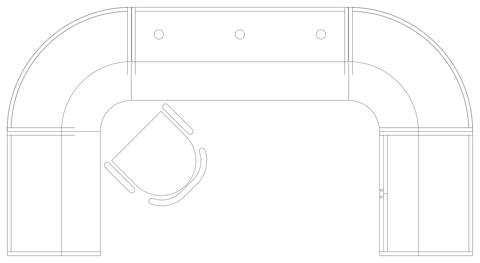 Reception Desk Plan 06 – free CAD block preview