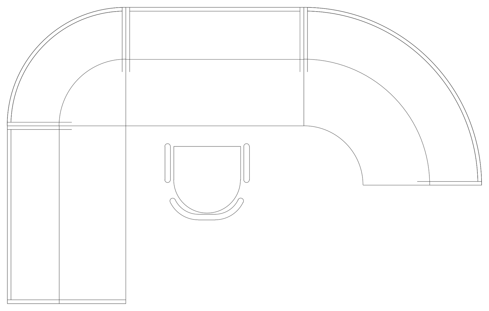 Reception Desk Plan 08 – free CAD block preview