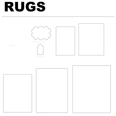 Rugs in Plan View CAD block preview