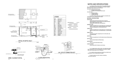 Septic Vault and Plumbing Details CAD block preview