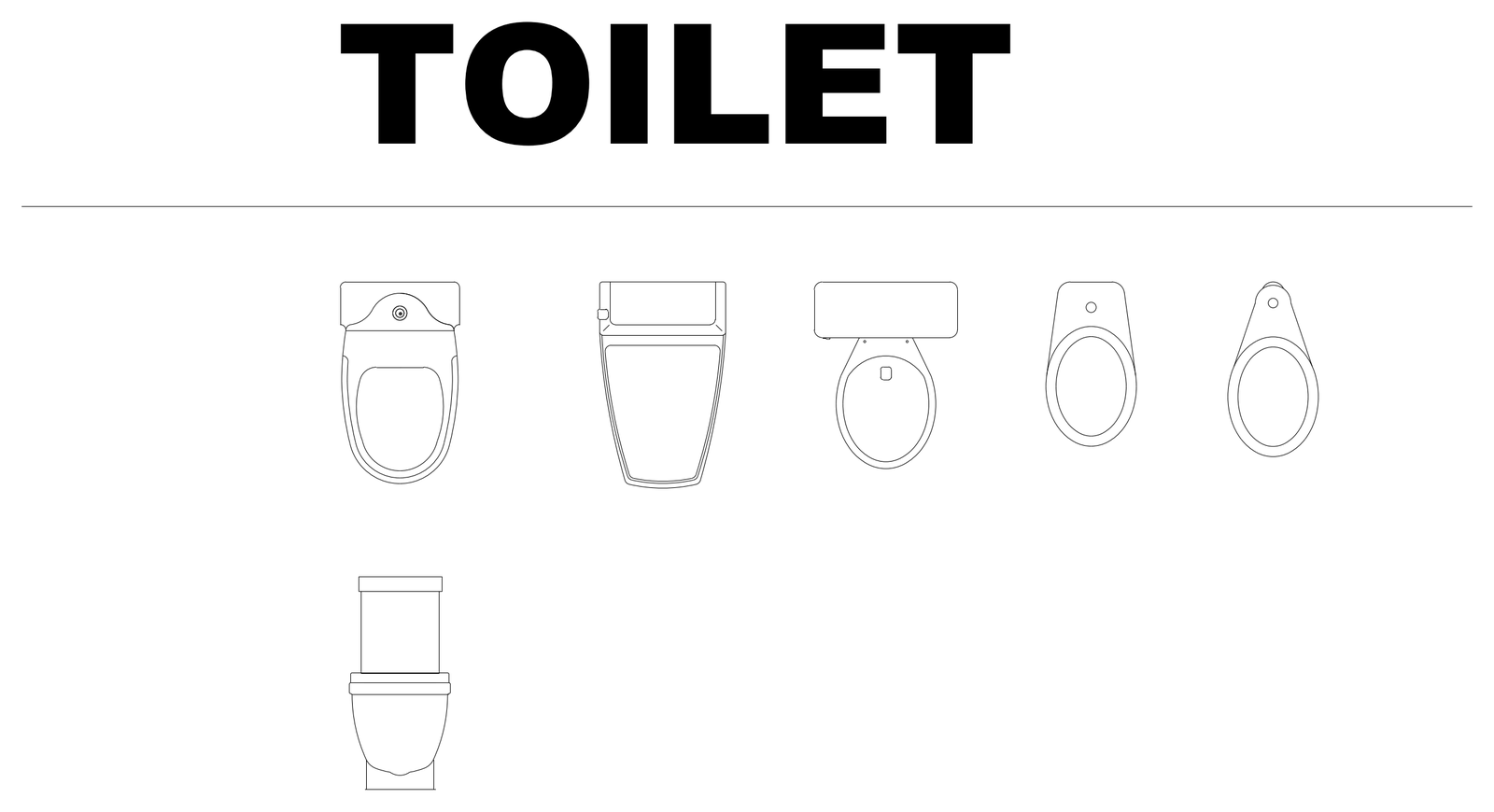 Toilet Collection – free CAD block preview