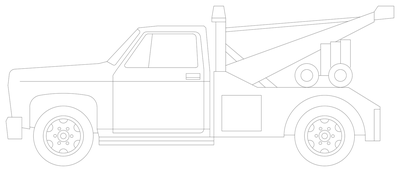 Tow Truck - Side Elevation CAD block preview