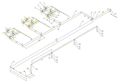 Water Supply Piping Isometric CAD block preview