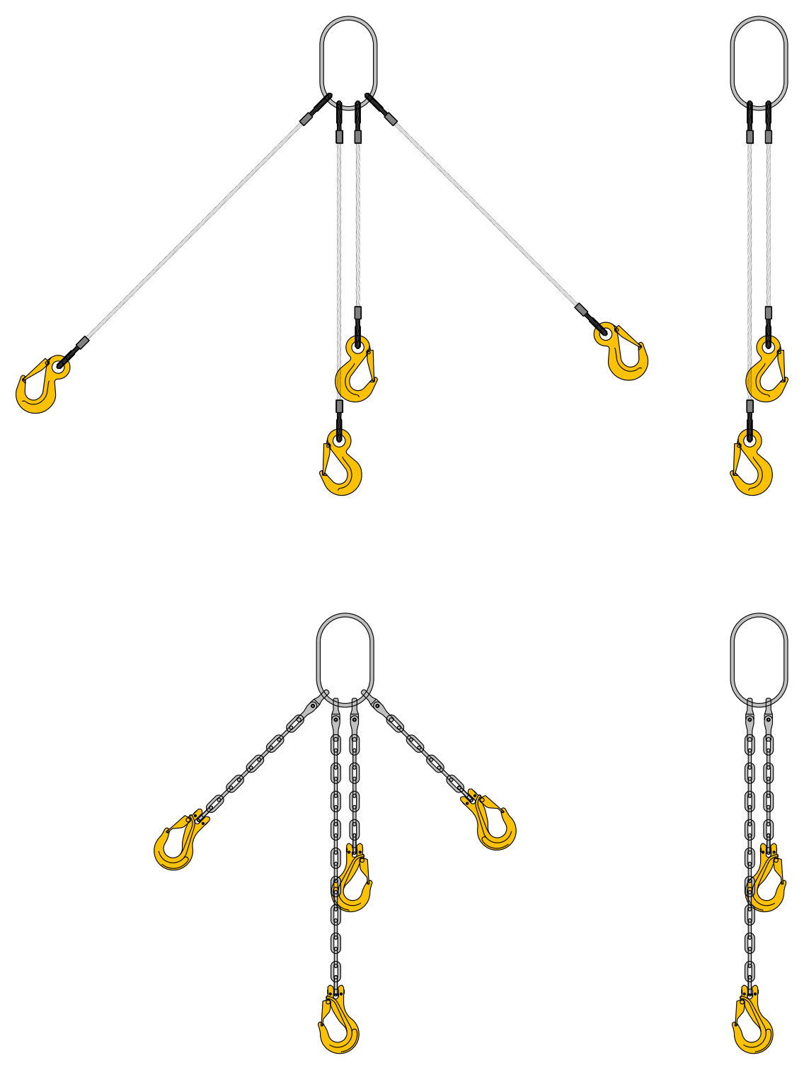 2 and 4 Leg Chain and Wire Rope Slings – free CAD block preview