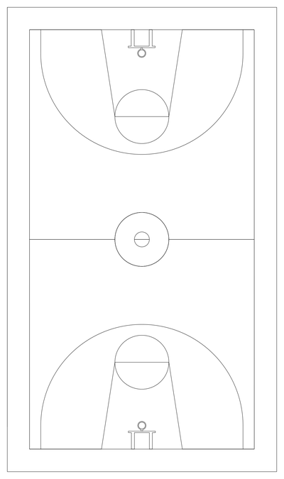 Basketball Court - Plan CAD block preview