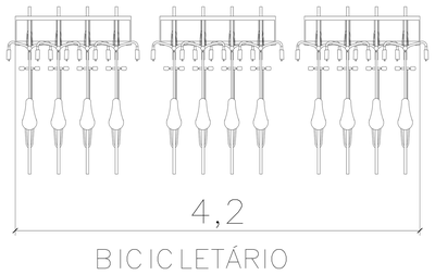 Bicycle Rack Elevation - 12 Bikes CAD block preview