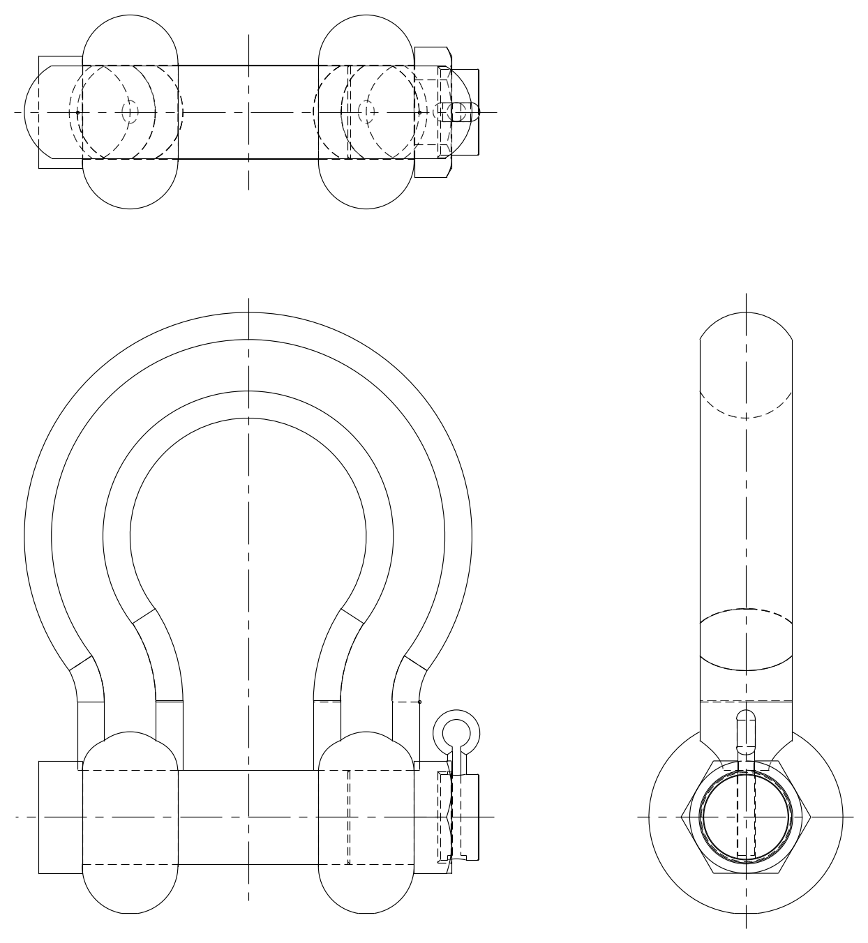 Bow Shackle – free CAD block preview