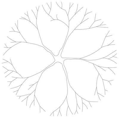 Branching Tree in Plan View CAD block preview