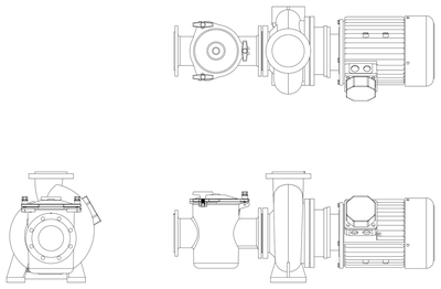 Centrifugal Pump and Motor Assembly CAD block preview