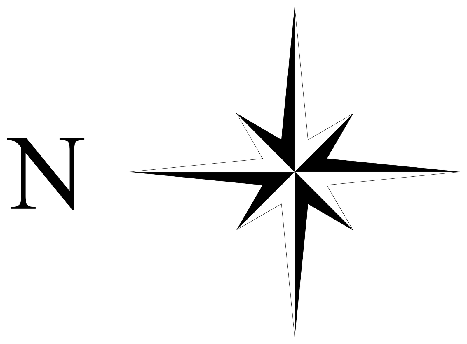 Compass Star North Point – free CAD block preview